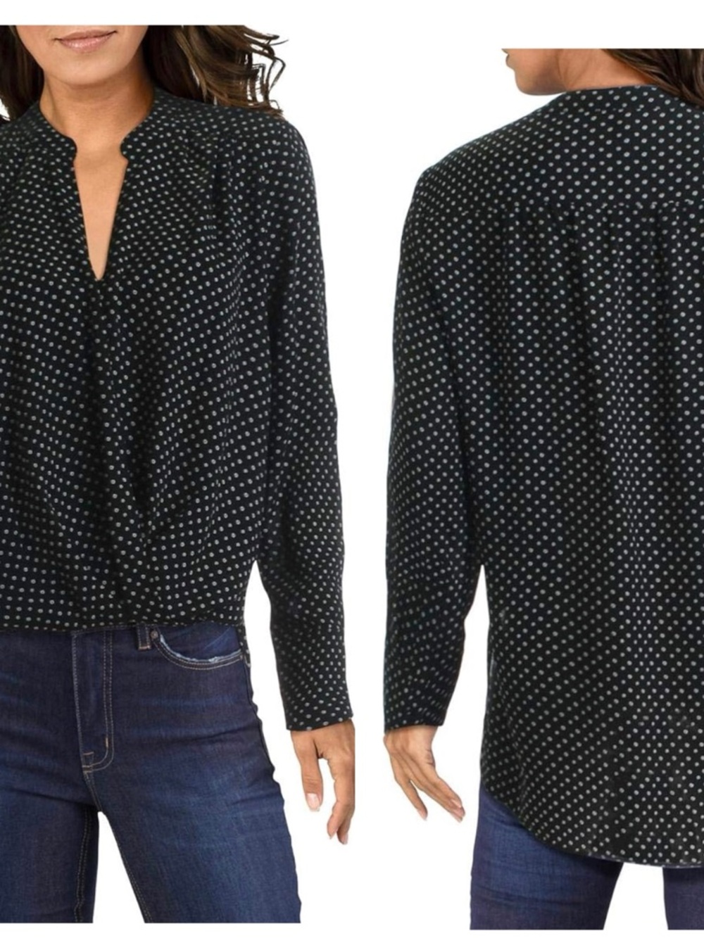 BCBGMAXAZRIA Women's Jaklyn Printed Drape Front Blouse - SZ M